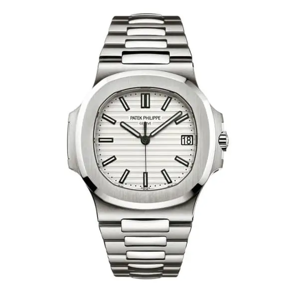 Patek Philippe Nautilus Silvery White Dial Stainless Steel Mens Watch 5711-1A-011
