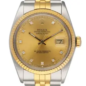 Rolex Datejust 16013 Diamond Dial Mens Watch 36mm