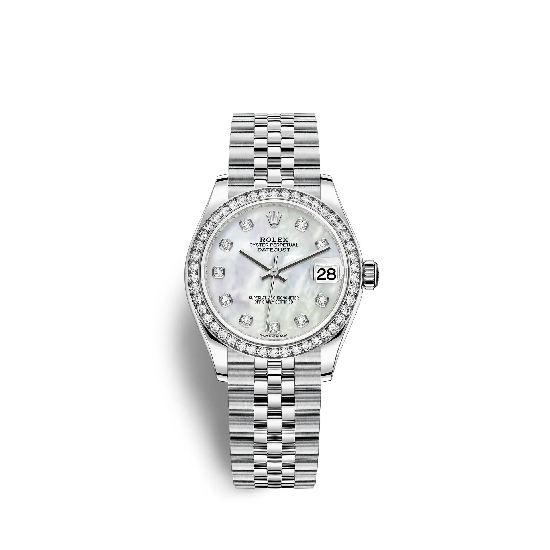 Rolex Datejust 31, Oystersteel, 18kt White Gold and diamonds, Ref# 278384RBR-0008