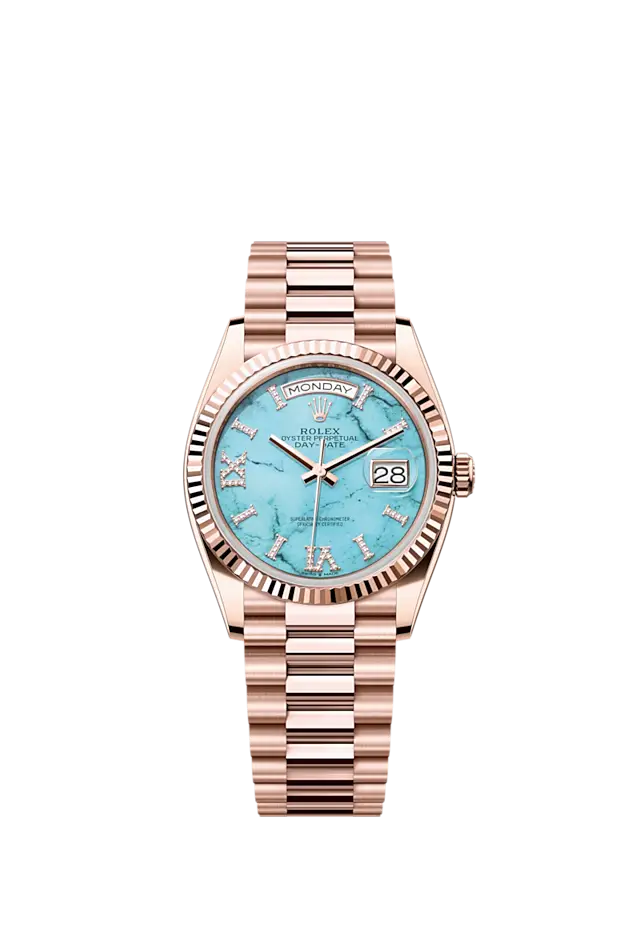 Rolex Day-Date 36, 18k Everose Gold with Diamond-set, 36mm, Ref# 128235-0064