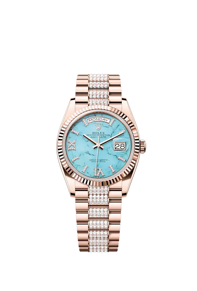 Rolex Day-Date 36, 18k Everose Gold with Diamond-set, 36mm, Ref# 128235-0065