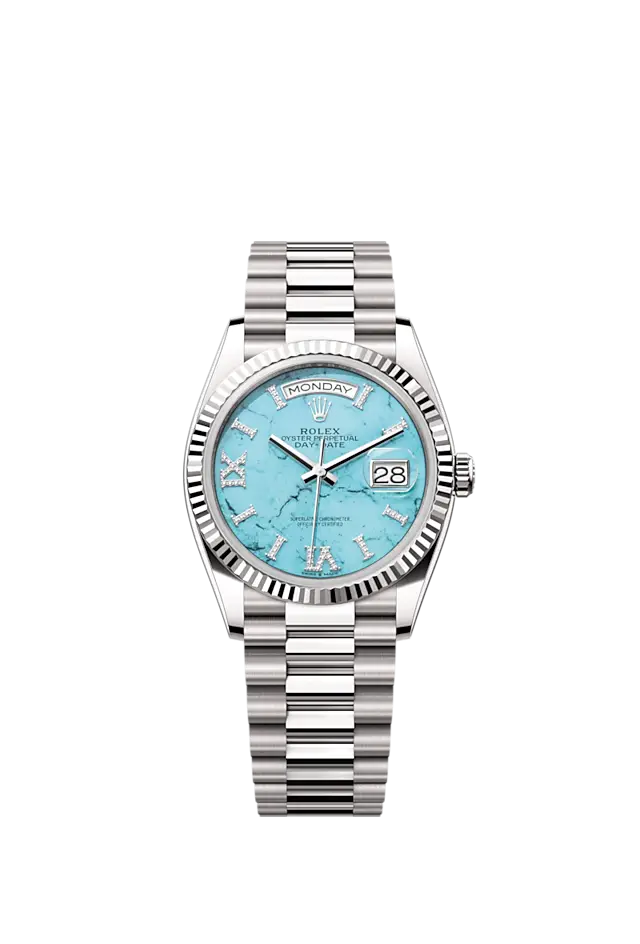 Rolex Day-Date 36, 18k White Gold with Diamond-set, 36mm, Ref# 128239-0044