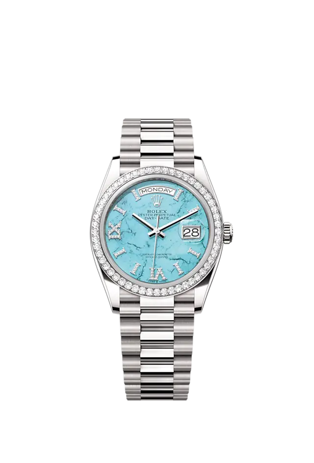 Rolex Day-Date 36, 18k White Gold with Diamond-set , 36mm, Ref# 128349rbr-0031