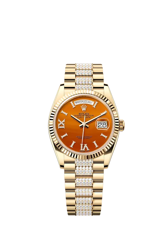 Rolex Day-Date 36, 18k Yellow Gold with Diamond-set, 36mm, Ref# 128238-0089