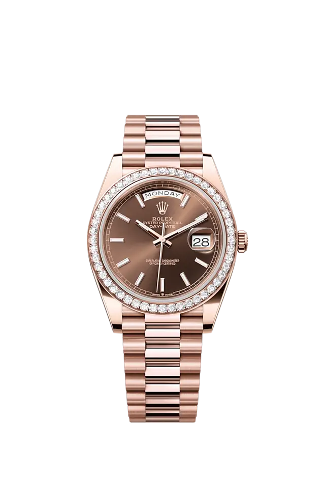 Rolex Day-Date 40, 18k Everose Gold with Diamond-set, 40mm, Ref# 228345rbr-0024