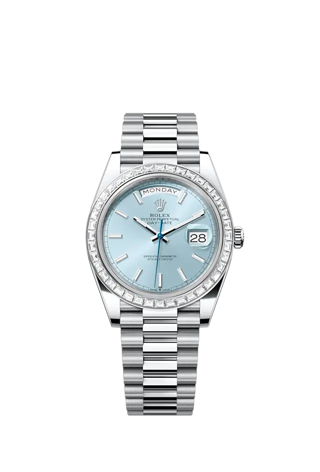 Rolex Day-Date 40, Platinum with Diamond-set, 40mm, Ref# 228396tbr-0039