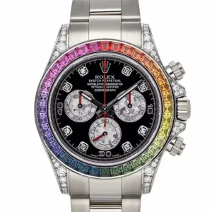 Rolex Daytona White Gold Rainbow Bezel Black Dial 116599RBOW
