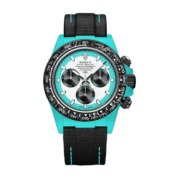 ROLEX Diw Daytona quartz fiber celeste invert 40mm oyster black