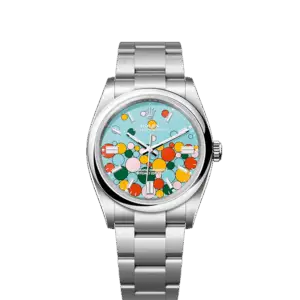Rolex Oyster Perpetual 36, Oystersteel, 36mm, Turquoise Celebration Motif Dial, Ref# 126000-0009