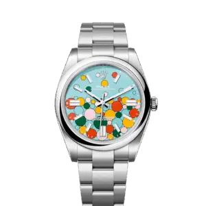 Rolex Oyster Perpetual 41, Oystersteel, 41mm, Turquoise Celebration Motif Dial, Ref# 124300-0008