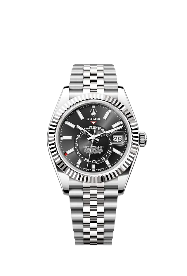 Rolex Sky-Dweller, 42mm, Oystersteel and 18k White Gold, Black, Jubilee, Ref# 336934-0008