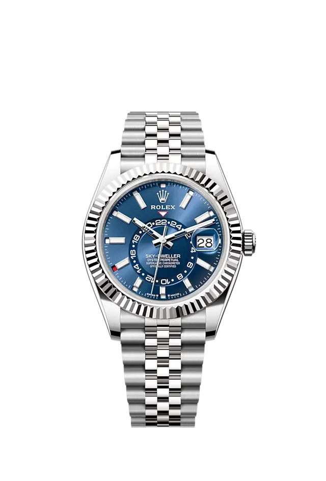 Rolex Sky-Dweller, 42mm, Oystersteel and 18k White Gold, Blue, Jubilee, Ref# 336934-0006