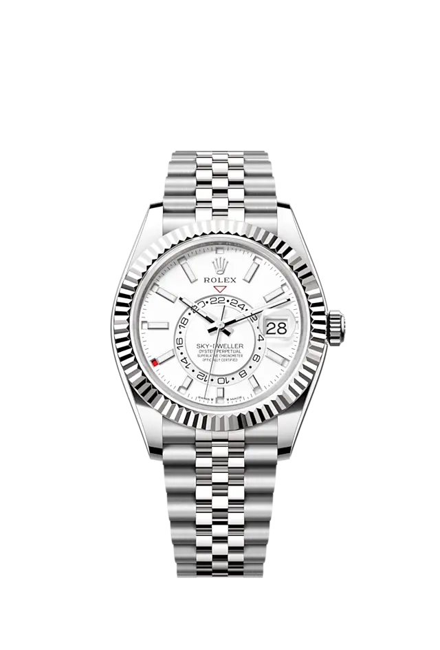 Rolex Sky-Dweller, 42mm, Oystersteel and 18k White Gold, White, Jubilee, Ref# 336934-0004