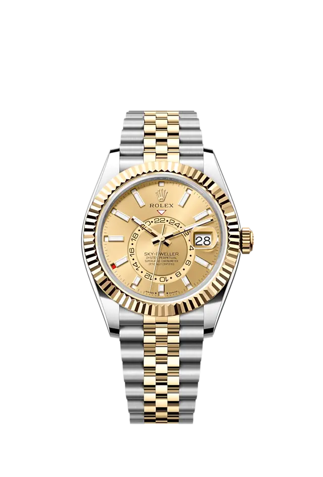 Rolex Sky-Dweller, 42mm, Oystersteel and 18k Yellow Gold, Champagne, Jubilee,Ref# 336933-0002
