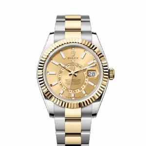 Rolex Sky-Dweller, 42mm, Oystersteel and 18k Yellow Gold, Champagne, Oyster, Ref# 336933-0001