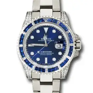 Rolex Submariner Date 116659 SABR 18K White Gold Diamonds Sapphires UNWORN