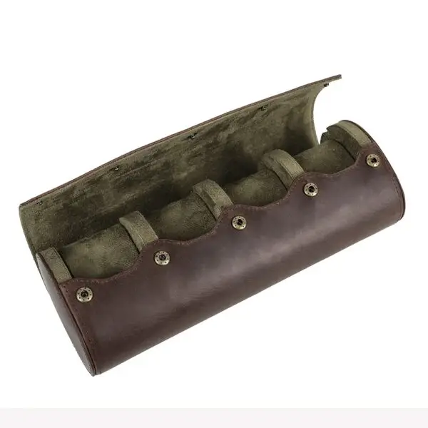 vintage-leather-travel-watch-roll-coffe-4-slot