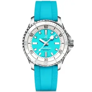Breitling Superocean 36Mm Turquoise Dial Ladies Automatic Strap Watch